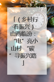 （乡村行·看振兴）山西临汾：“电”亮小山村 “碳”寻振兴路