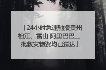 24小时急速驰援贵州榕江、雷山 阿里巴巴三批救灾物资均已送达