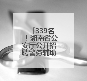 339名！湖南省公安厅公开招聘警务辅助人员