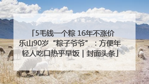 5毛钱一个粽 16年不涨价 乐山90岁“粽子爷爷”：方便年轻人吃口热乎早饭｜封面头条