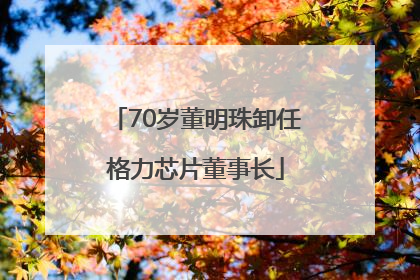 70岁董明珠卸任格力芯片董事长