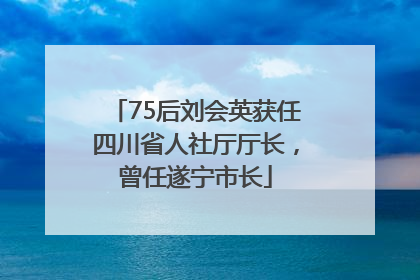 75后刘会英获任四川省人社厅厅长，曾任遂宁市长