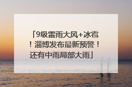 9级雷雨大风+冰雹！淄博发布最新预警！还有中雨局部大雨